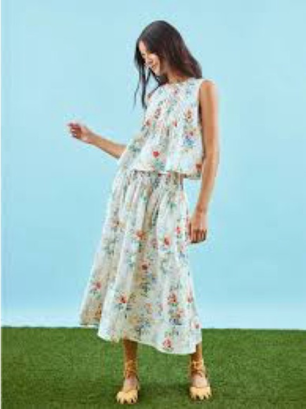 Hunter Bell Fallon Floral Top + Skirt Set (worn once)